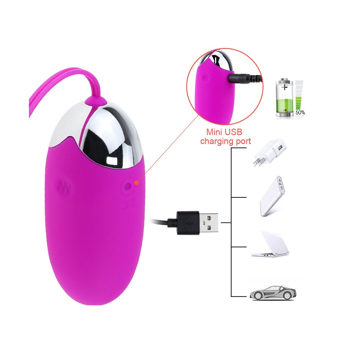 Bala masajeadora Abner con Control Remoto Bluetooth - Imagen 3